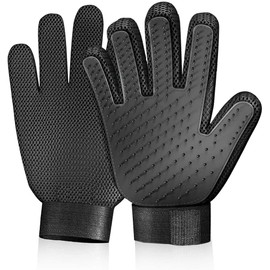 STARROAD-TIM Pet Grooming Glove Hair Remover Brush Gentle Deshedding Efficient Pet Mitt Pet Massage Gloves Left & Right Hand Draw Dogs Cats Horses Long Short Fur (1Pair Left & Right Hand)
