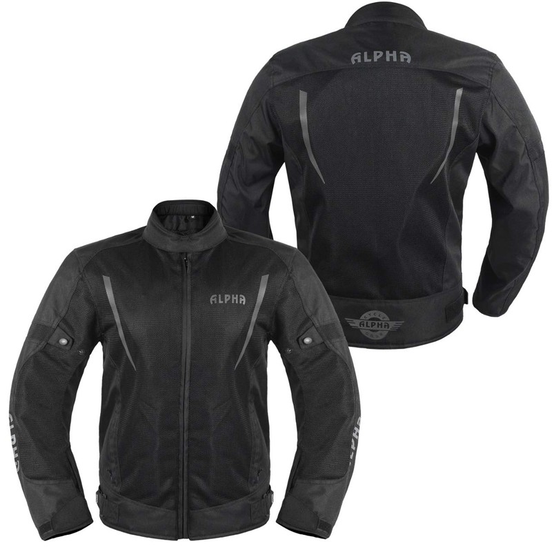 ALPHA CYCLE GEAR HI VIS MESH MOTORCYCLE JACKET FOR MENS