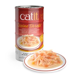 Catit Divine Shreds in Jelly, Premium Wet Cat Food, Chicken with Tuna & Carrot