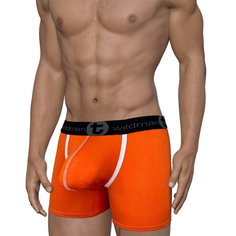 Wildmant Modal Big Boy Pouch 5" Inseam Boxer Brief Orange