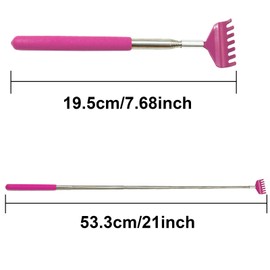 Back Scratcher, Stainless Steel Back Scratcher Massager, Telescoping Scratching Tool, Portable Extendable Back Scratcher with Telescopic Handle for Adults Men Women Itch Relief(Pink)