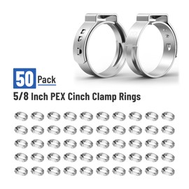 Bates- PEX Cinch Clamp Rings, 5/8", 50 Pack, Stainless Steel, Pex Clamps, Pex Rings, Pex clamp, Pex Pipe Clamps, Crimp Clamps, Cinch Clamps, Pex Crimps, Pex Pipe Clamp, Pex Crimp, 5/8 Pex Crimp Rings