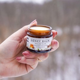 Really Good Blends - Tallow and Honey Balm, Organic Body Butter, Grass-Fed Beef Tallow for Skin, Soothing All-Natural Moisturizer for Body and Face | Made in USA - 2 oz (Sandalwood Vanilla)