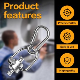 HVAC Tools Key, Refrigerant Locking Cap key for 410A and R22 Refrigerants, Refrigerant Locking Cap Tool for Air Refrigeration and Equipment Repair, HVAC Multi-function Triple Key HVAC Hand Tools