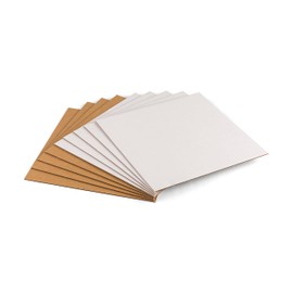 Kayritonz LP Record Insert Pads 12.5x12.5 inch One-Side White Corrugated Cardboard Sheets for Shipping, Mailing, Packaging, Art Supplies, DIY Crafts, Durable Protective Sheets, 1/8 inch Thick, 50 PCS