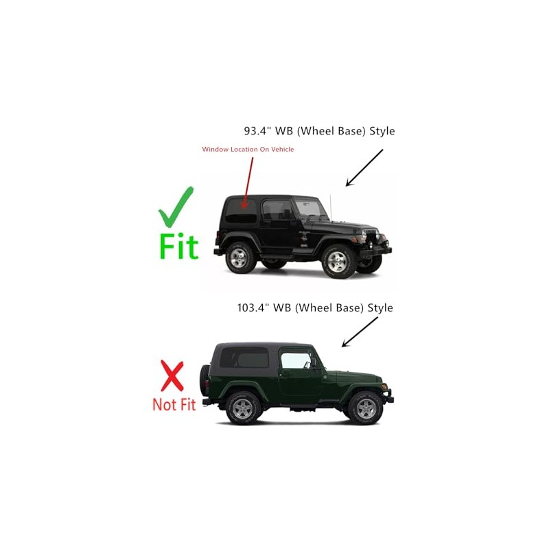 Passenger Right Side Rear Quarter Window Quarter Glass Compatible with