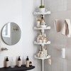 shuang qing 360° Rotating Corner Shower Caddy Tension Pole Organizer