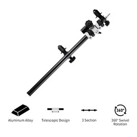 Selens Telescopic Reflector Holder Extendable Boom Arm 360 Degree Swivel with Adjustable Length for Photo Studio Product and Portrait Photography