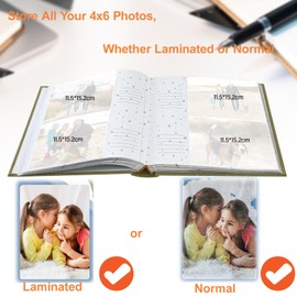 Photo Albums 6x4 slip in, Photo Album 200 Pockets, Memo Photo Book Album for Valentine Family Wedding Christmas Birthday, Picture Album for Baby Boy Girl, Memory Scrapbooks or Postcards Storage, Blue