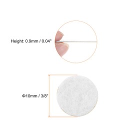 HARFINGTON 48pcs Round Adhesive Felt Circles, 10mm 3/8" Pre Cut Felt Craft Stickers Non-Woven Mini Felt Fabric Circles for DIY Sewing Handcraft Cut Projects Craft Finishing, White