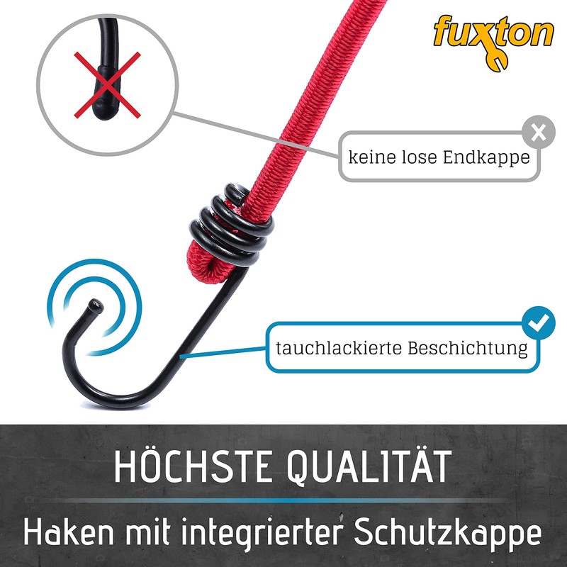 fuxton Set of 12 Tie Down Straps with Hooks, 4