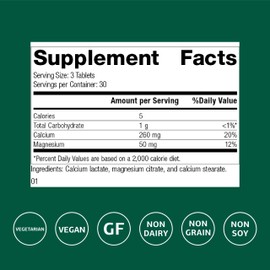 Standard Process Calcium Lactate - Bone Density & Immune Health Support - Aids Blood Clotting & Normal Cell Function - Vegan, Gluten-Free, Non-Dairy, Non-Soy & Non-Grain - 90 Tablets (30 Servings)