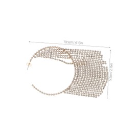 BESPORTBLE Luxurious Rhinestone Tassel Earrings for Women Lightweight Round Hoop Dangle Jewelry with Shimmering Crystals Elegant Flowing Design for Weddings and Special Occasions