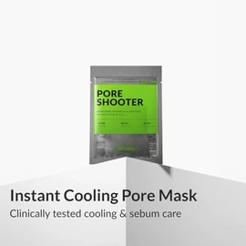 Pore Shooter Facial Sheet Mask Korean Pore Tightening Oil Control Mask with Persimmon Leaf Tannin Complex Cooling Hydrating Vegan Cruelty Free 0.88 oz