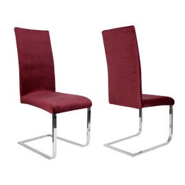 BEAUTEX Chair Cover Sets, Velvet Microfibre Chair Cover, Elastic Stretch Cover, Choice of Sizes and Colours (Garnet Set of 2)