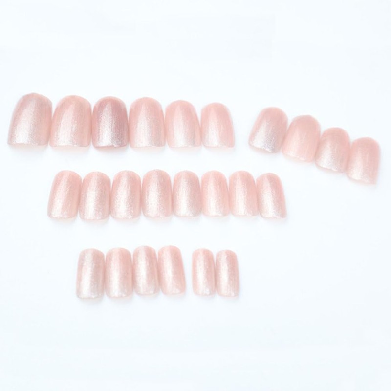 WAFOLOZE Press-on Fake Nails Glossy False 24 Pcs Medium Square