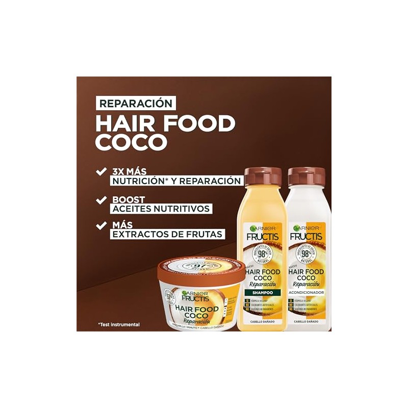 Kit Garnier Fructis HairFood Coco Rutina para cabello dañado