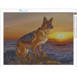 Zimal German Shepherd Diamond Painting Full Round Stone Dog Diamond Embroidery of Rhinestones DIY Hobby Needlework Paint Art 11.8 X 15.8 Inch