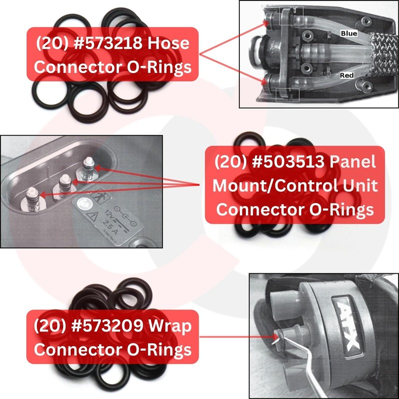 Captain O-Ring Replacement 60pc O-Ring Set #503555 for Game Ready