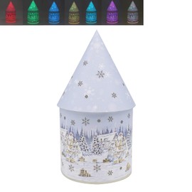 White Christmas LED House for Elegant Holiday Decor | Light-Up Festive Ornament with Warm LED Glow | Snowy Winter Scene for Cozy Indoor Ambiance | Perfect for Christmas Decorations & Gifts