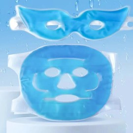 페이스 쿨링 마스크 젤 아이 PVC 온냉 테라피 스킨케어 도구 피부 탄력 스파 수면 [01 Blue Set] Face Cooling Mask Gel Eye PVC Hot Cold Therapy Skincare Tool Skin Elasticity Spa Sleep [01 Blue Set]