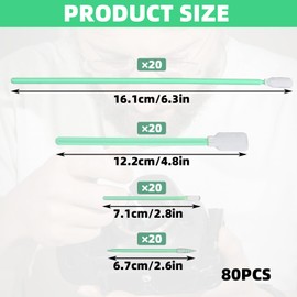 keyxer 80 Piece Cleaning Sticks, Polyester Fabric Swabs Set, Cleaning Sticks Cotton Buds Tip, Multi-Purpose Fabric Swabs Set for Inkjet Printers, Gun, Optical Devices, Camera