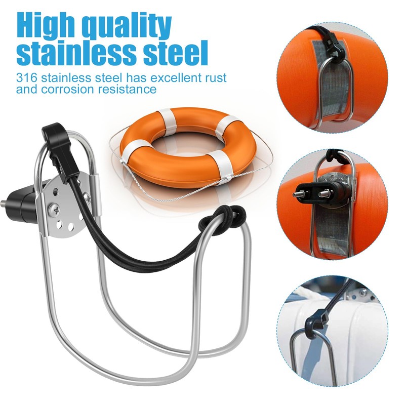 Horseshoe Lifebuoy Holder Kit 316 Stainless Steel Ship Lifebuoy Bracket