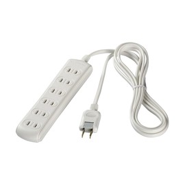 Buffalo BSTAPST2610WH 2 Pin Power Tap, 6 Outlets, Standard, 3.3 ft (1 m), White