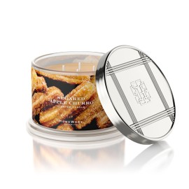 HomeWorx by Slatkin & Co Premium Scented 4-Wick Candle, Sugared Apple Churro - 18 oz - Long-Lasting Jar Candle, 30-55 Hours Burn Time - Notes of Warm Apples, Cinnamon Sugar, Vanilla Carmel & Churro