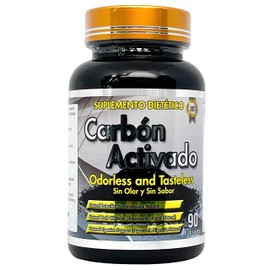Carbon Activado Sin Olor y Sin Sabor (Activated Carbon) 600mg 90 Capsules