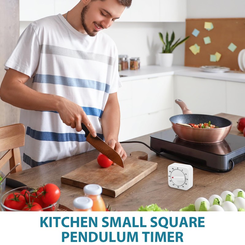 Kitchen Timer, 1 Hour/60 Minutes Count Down Alarm Reminder Square