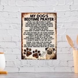 MY DOG'S BEDTIME PRAYER RETRO STYLE METAL TIN SIGN/PLAQUE (PUG)