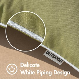 Woaboy Set of 2 Outdoor Waterproof Pillow Covers 18x18 Inch Sage Green Decorative Throw Pillow Covers Square Solid Color Couch Pillow Covers for Patio Tent Bed Sofa Living Room