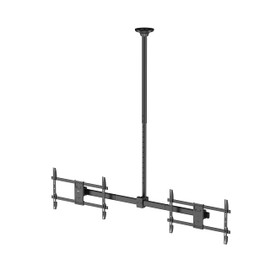 WALI Ceiling TV Mount Dual Screen Side by Side Fits Most Display 34 to 60 Inch TV, Up to 176lbs, 88 lbs for Each Screen, Height Extension up to 65.6 Inch, Mounting Holes 600x400mm (CM3460-2), Black