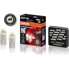 OSRAM Night Breaker LED W5W – Road Legal 12V Parking Light & Interior Light for All Vehicle Models (White)