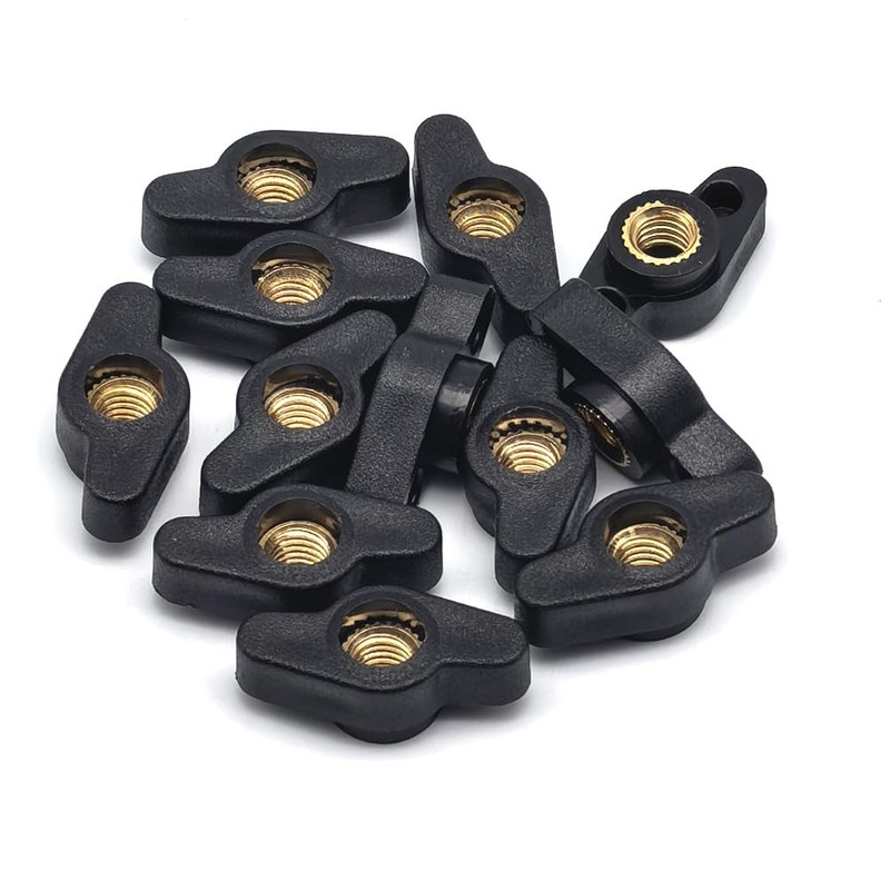 1/4" Wing Knobs Through Hole T Knobs Hand Screw Nut
