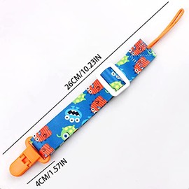 MenYiYDS Pack of 4 Dummy Chains Cotton Baby Dummy Chain for Boy Girl Dummy Chains for Cord with Clips Neutral