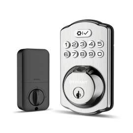 DEFIANT Electronic Deadbolt, Keyless Door Entry Biometric Fingerprint Keypad