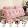 HIGOGOGO Triangular Headboard Wedge Pillow with 2 Cylindrical Pillows and