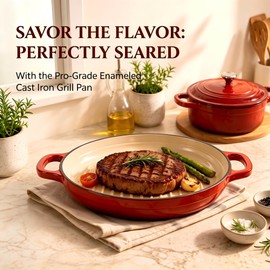 Enameled Cast Iron Dutch Oven Set - 4 Piece 1.3Qt, 2.6Qt and 4.8Qt Dutch Oven with Lids, Cast Iron Dutch Oven for Sourdough Bread Baking, Non Stick Cast Iron Pots and Pans Sets, Space-Saving Cookware Set for Cooking, Stews, Braising, Roasting, Classic Re