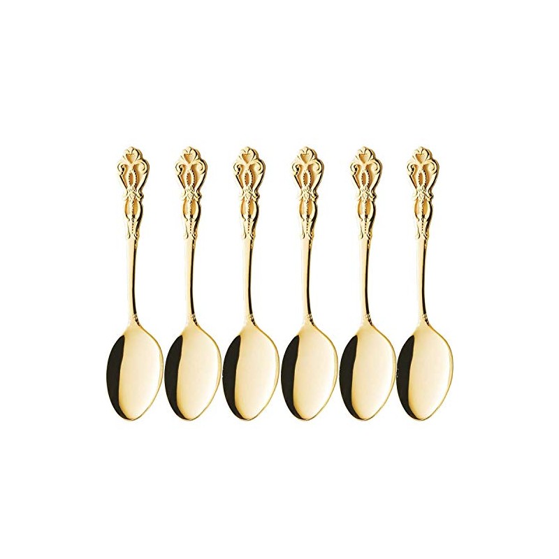 Takakuwa Metal Rune Gold Teaspoon, Set of 6 519439