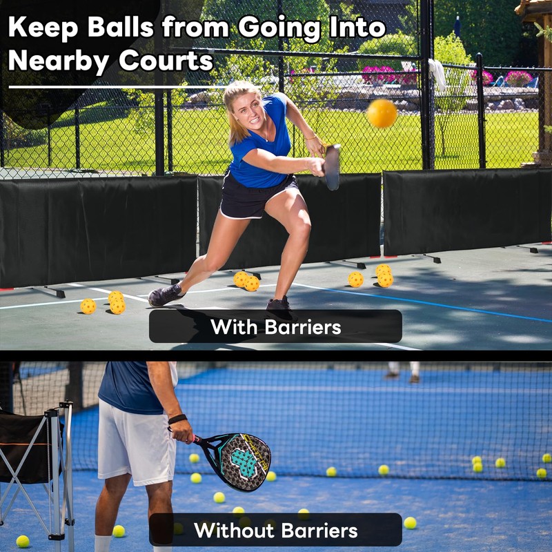 bimiti 3 Pcs Portable Pickleball Court Dividers, 4x1.5 ft Ball