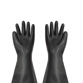 HOLDWIN Heavy Duty Sandblasting Gloves 27.5" Rubber Gloves for Sandblaster Protective Safety Work Black Striped