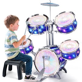 RSEPD Kids Drum Sets for 2-5, Toddler Drum Set Ages 1-3, Junior Mini Jazz Full Size Small Band Rock Drums Making Kit Toys Percussion Musical Instrument Rhythm Beat Play Sets for Toddlers Boys Girls