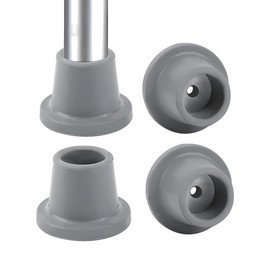 1-1/8 Inch Shower Chair Replacement Rubber Feet for Shower Chair Bath Seat, 4 Pack Rubber Tips Non-Slip Bench, Suction Cup Feet Leg Caps, Metal Insert Reinforced for Stools (1-1/8" I.D, Grey)