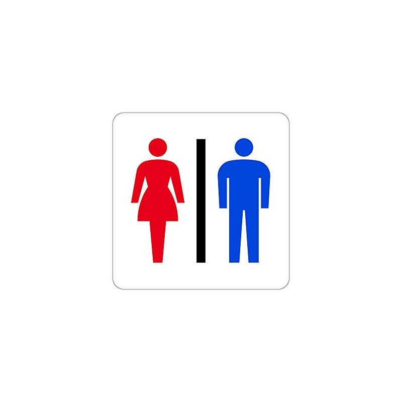 Bathroom Toilet High Weather Resistant Sticker 3.9 x 3.9 inches