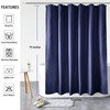 AooHome Solid Navy Blue Shower Curtain, Fabric Weighted Hem Shower