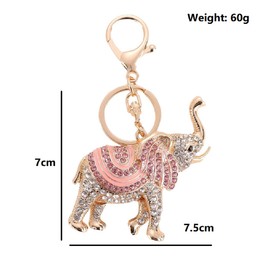 QDDollars Elephant Keychain for Women, Cute Elephant Key Chain, Sparkling Elephant Key Ring, Funny Elephant Keychains, Lucky Elephant Keyring, Rhinestone Elephant Animal Keychain Accessories