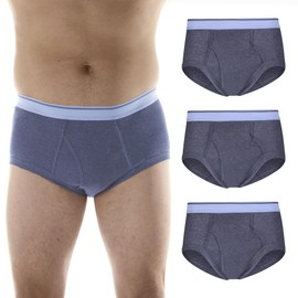 Wearever Incontinence Underwear for Men - Reusable & Washable Men's Bladder Control Briefs with Regular Absorbency - Leak Proof Underwear 150 ml (Pack of 3) (Gray) (L)