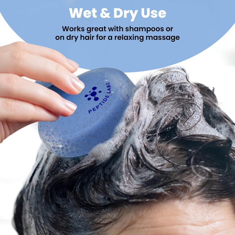 Peptide Labz Scalp Massager Shampoo Brush – Eco-Friendly Wheat Straw